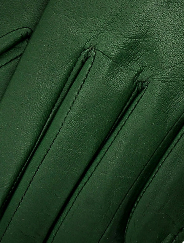 Marsala Olive Green Leather Gloves