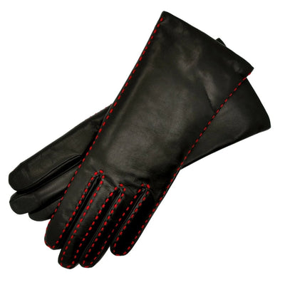 Foligno black with red leather gloves