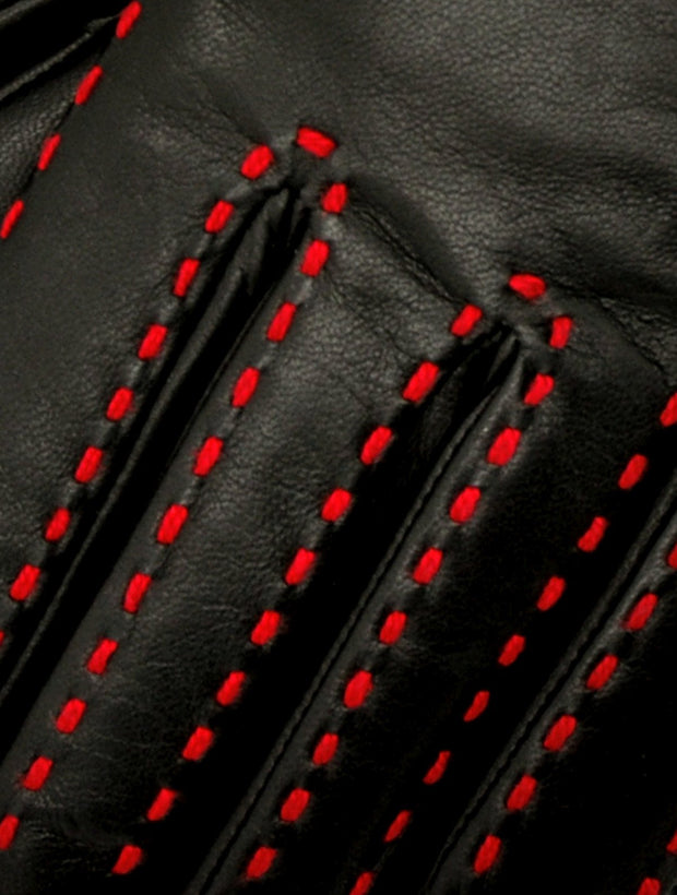Foligno Black with Red Leather Gloves