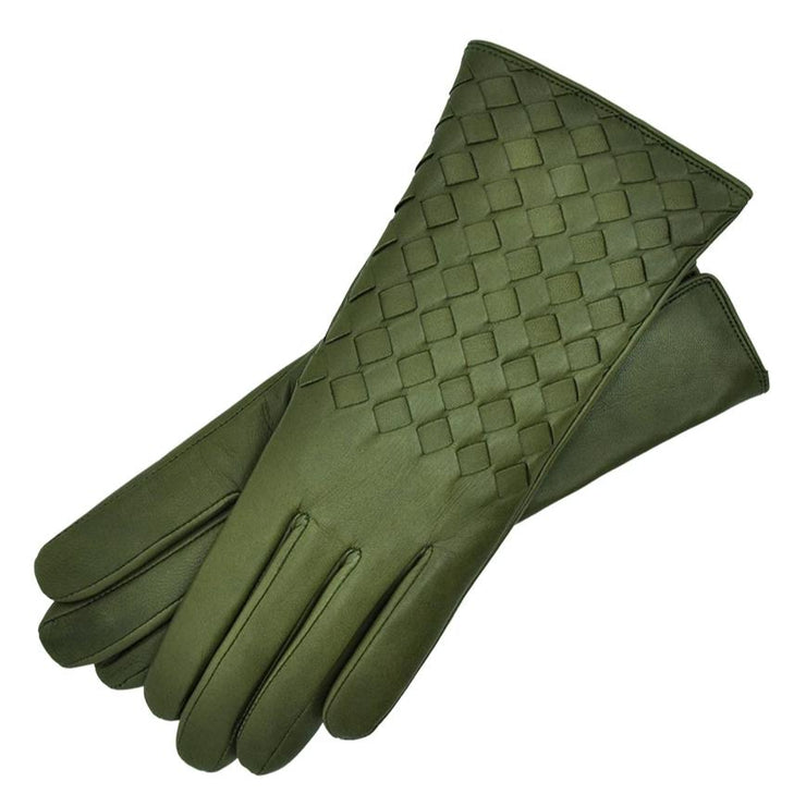 Trani Green Leather Gloves