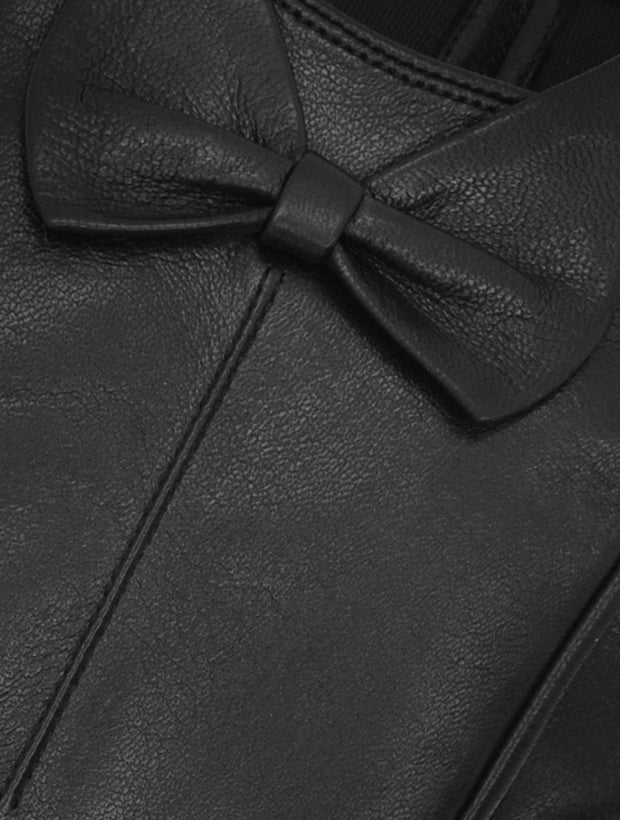 Avellino Black leather gloves