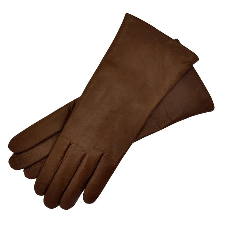 Marsala chocolate leather gloves